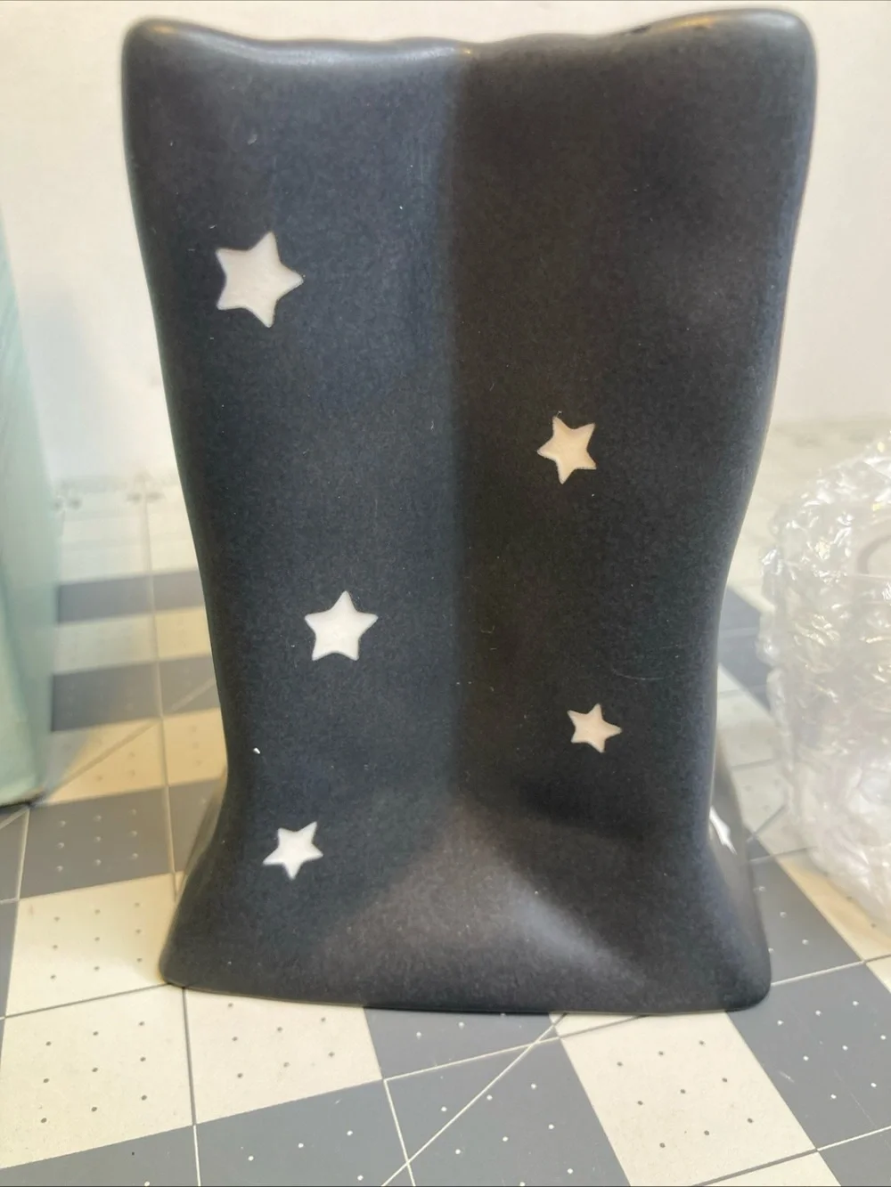 PartyLite Witch Votive Luminary Bag w/Votive Cup Glowing Black Ceramic P9775 - Picture 3 of 6